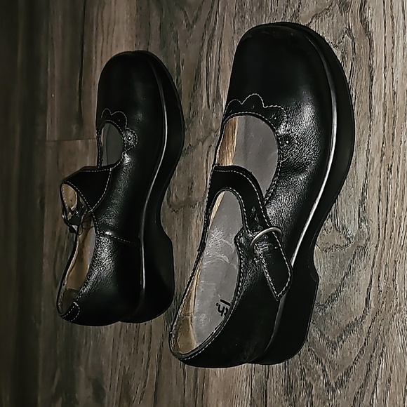 Earth Mary Jane low-wedge heels black leather size 41 comfy (i4) - Picture 4 of 8